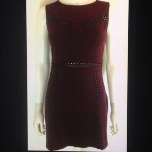 💋Bershka Faux Suede Leather Accent Keyhole Dress